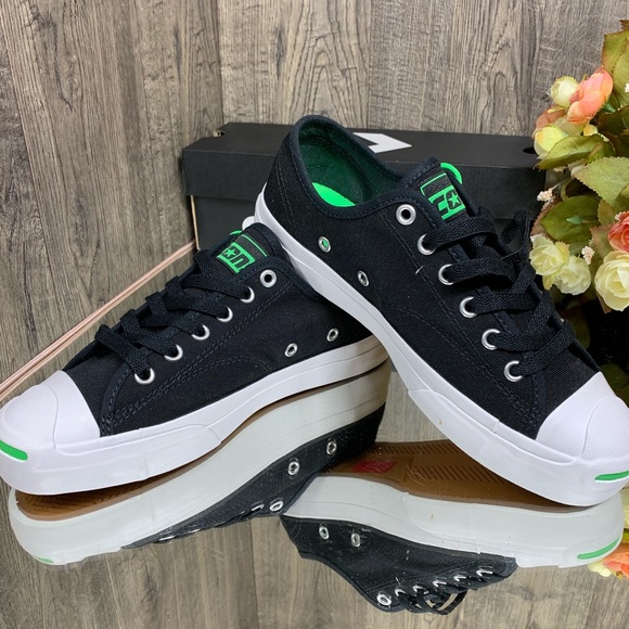 🛍 CONVERSE JR PRO OP OX BLACK black/acid green/w - Picture 3 of 8